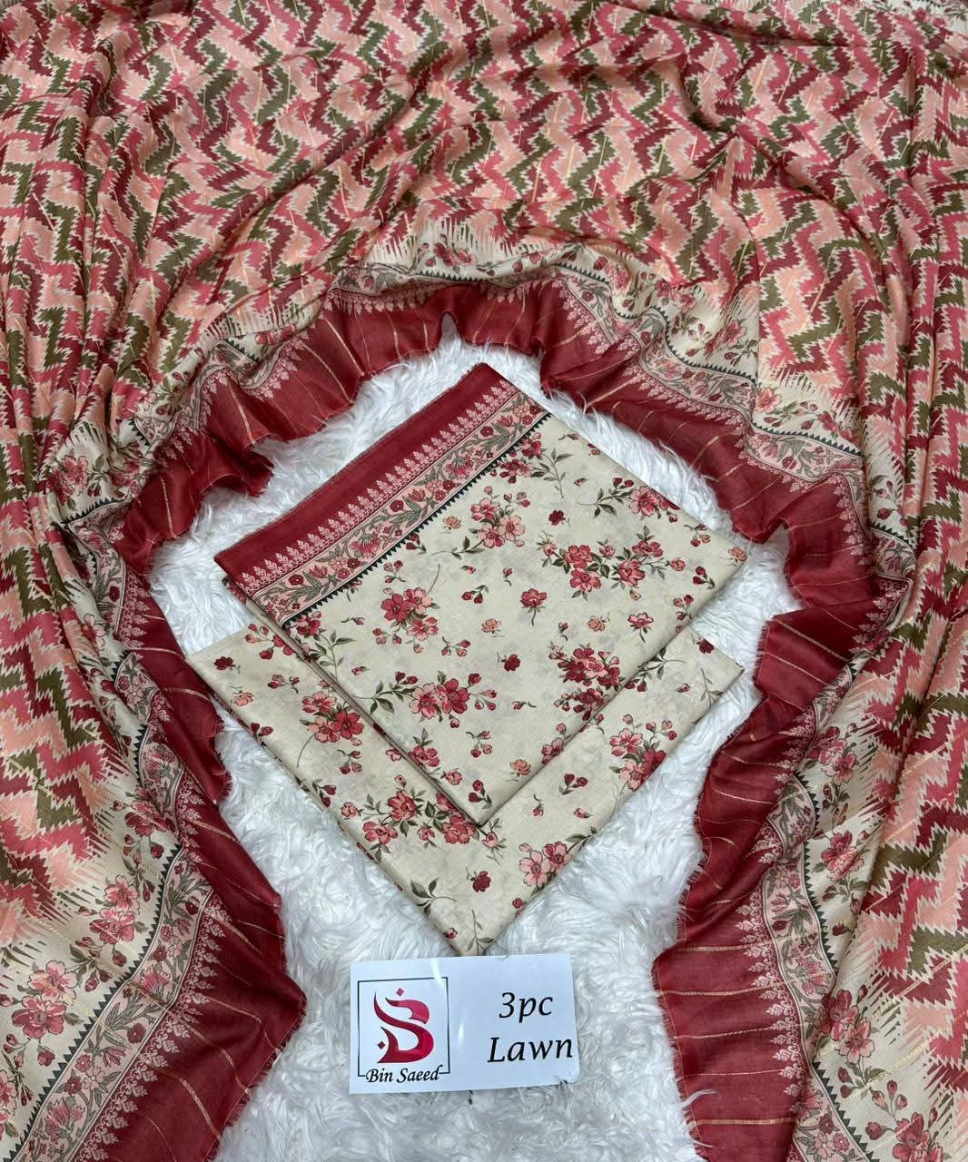 3 Piece Lawn Printed UnStitched Suit