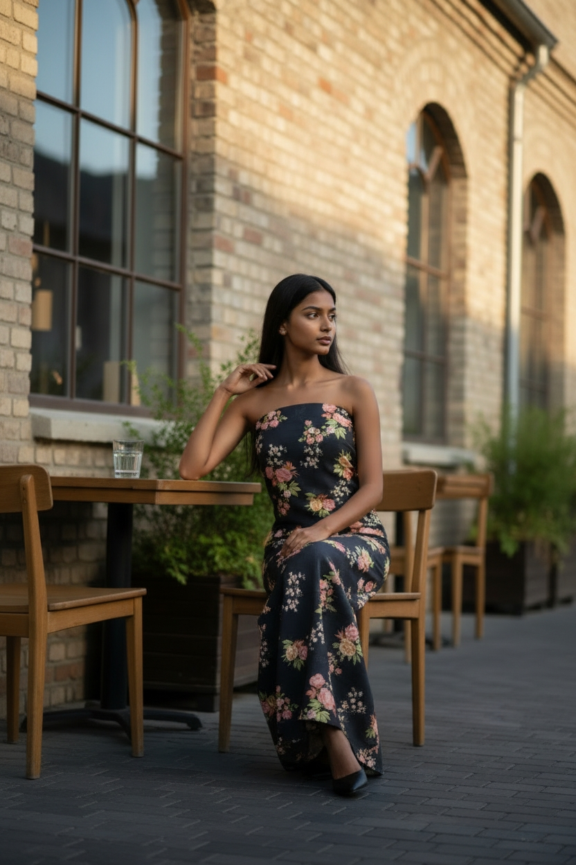 2-Piece Printed Lawn Unstitched Suit - Classic Black Blue Floral Design