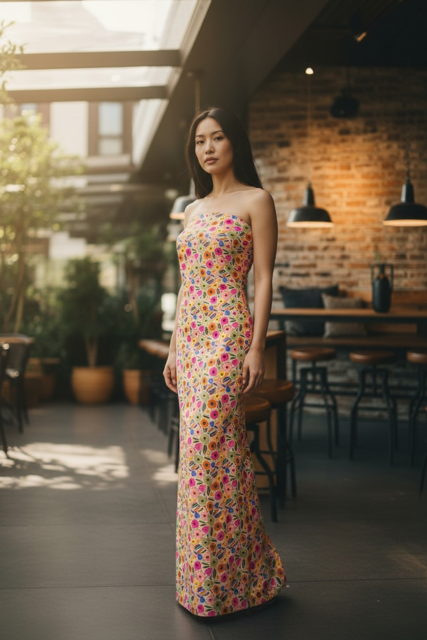 2-Piece Printed Lawn Unstitched Suit - Classic Skin Multicolor Floral Design