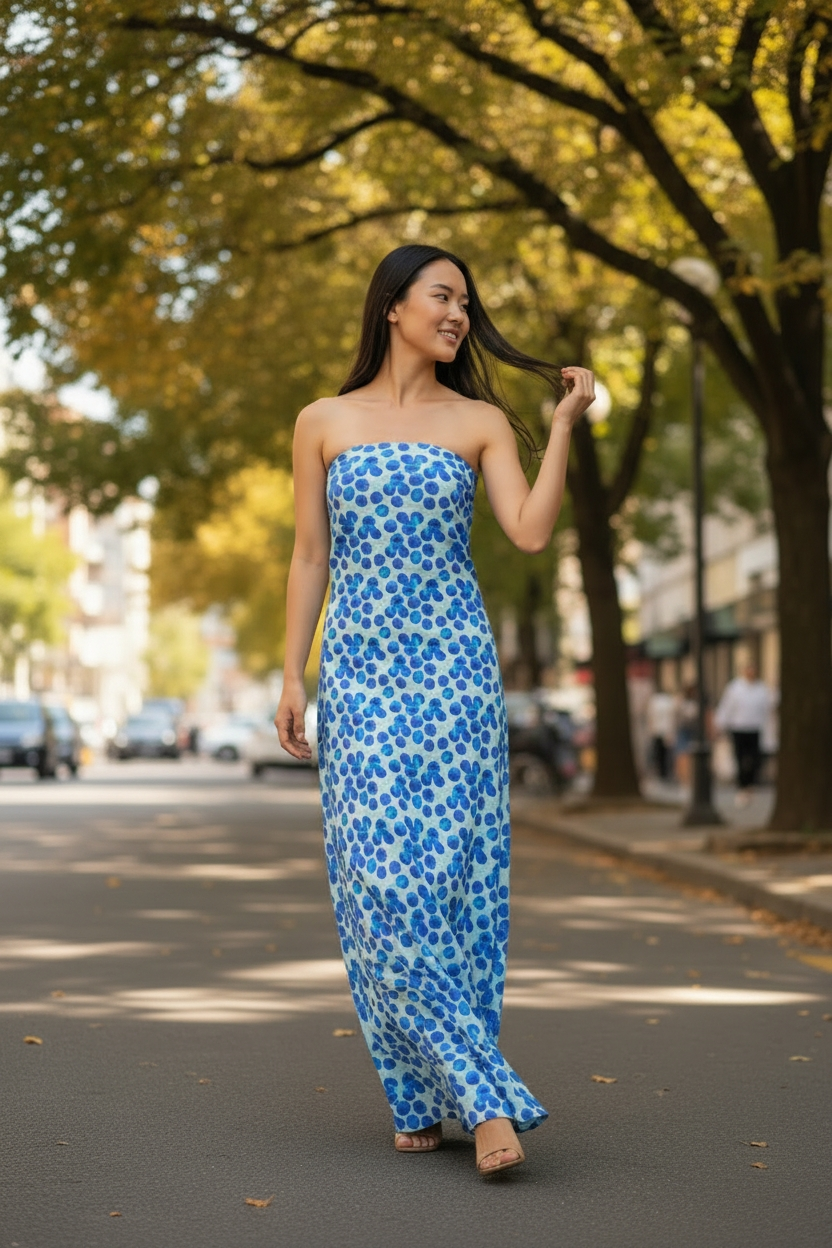 2-Piece Printed Lawn Unstitched Suit - Classic Lite & Dark Blue Floral Design