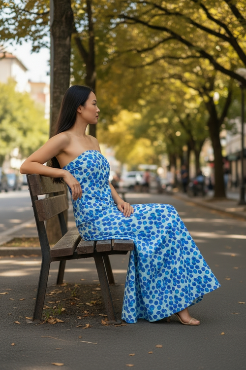 2-Piece Printed Lawn Unstitched Suit - Classic Lite & Dark Blue Floral Design