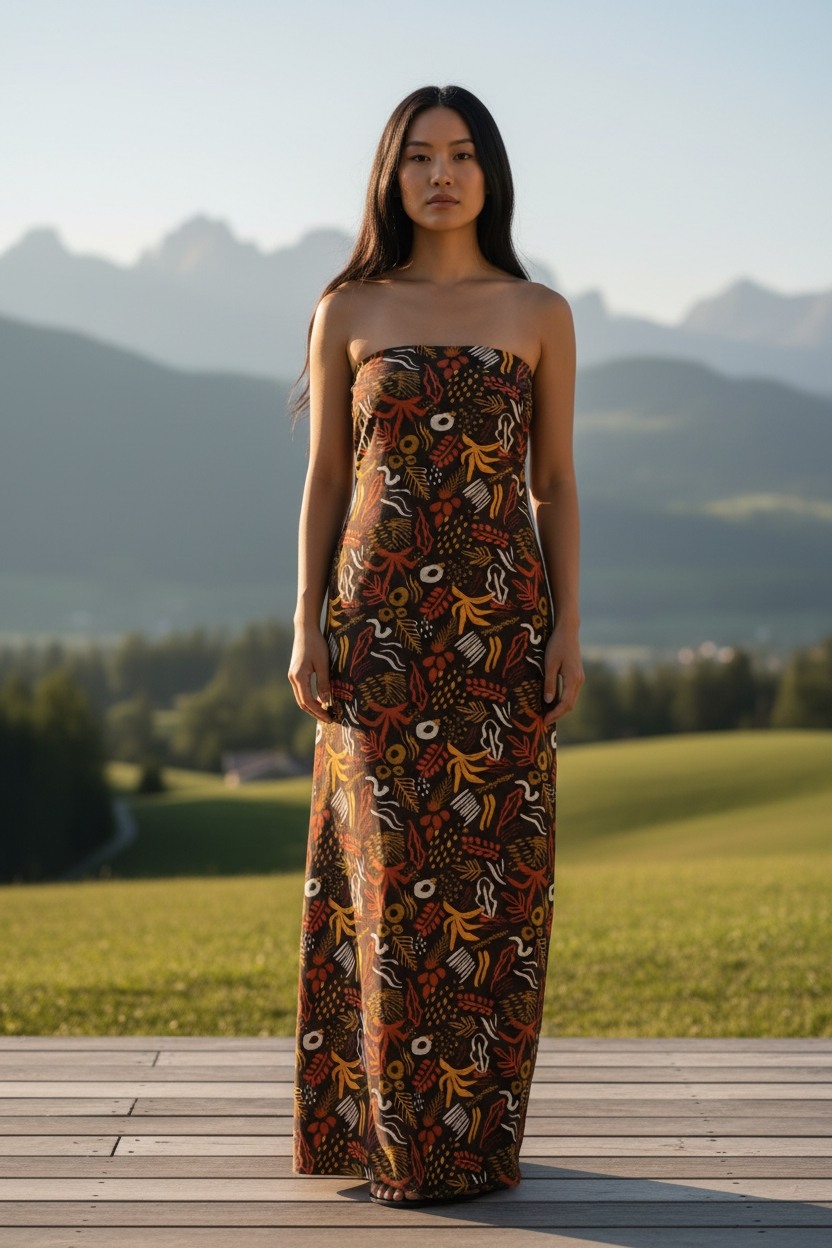 2-Piece Printed Lawn Unstitched Suit - Classic Brown & Multicolored Floral Design