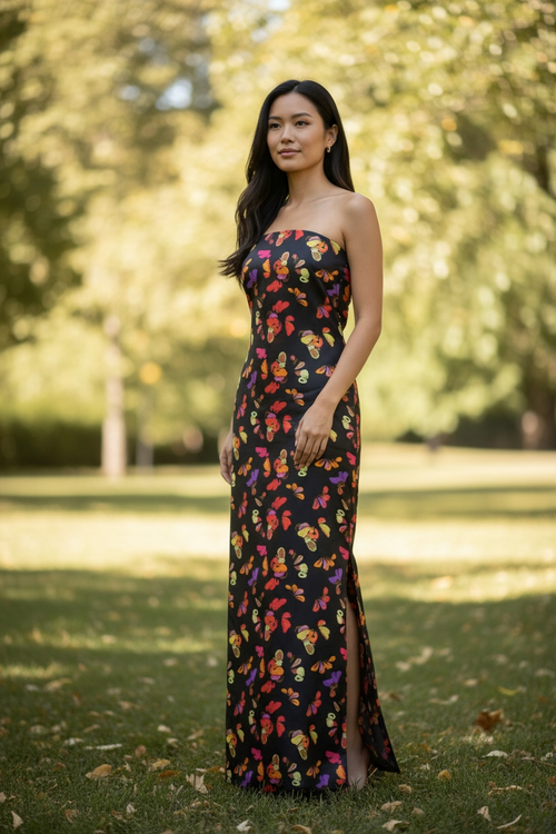 2-Piece Printed Lawn Unstitched Suit - Classic BLack & Multicolor Floral Design